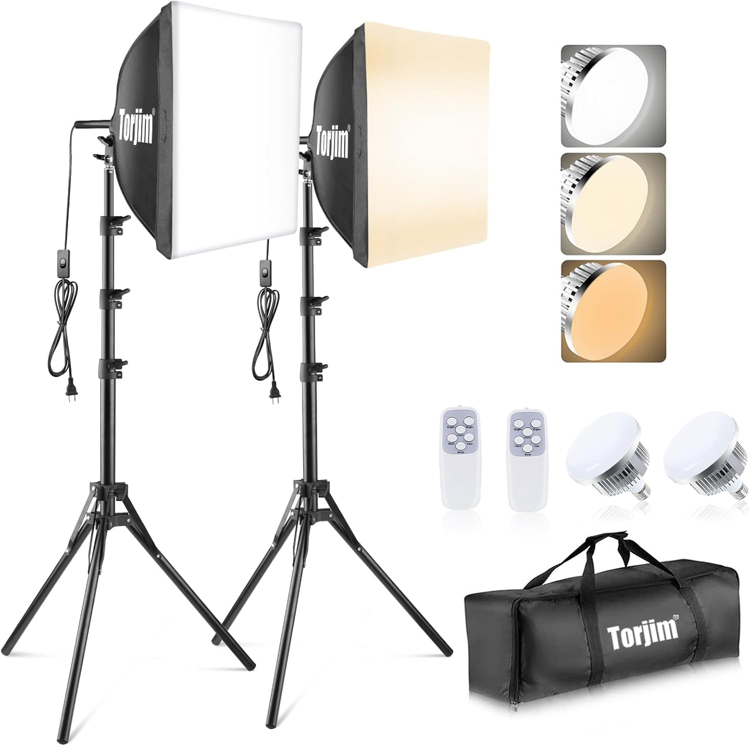 Torjim Softbox Photography Lighting Kit, 16'' x Professional Premium Set
