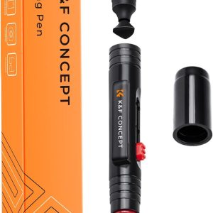 قلم تنظيف احترافي من K&F CONCEPT مع فرشاة ناعمة، أسود/فضي