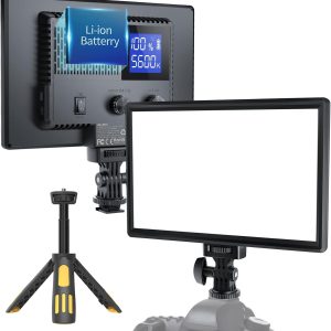 إضاءة فيديو RALENO LED لتصوير الصور والفيديو، سوداء