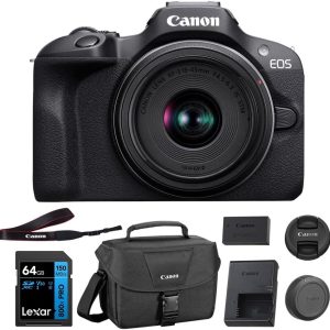 كاميرا Canon EOS R100 بدون مرآة بعدسة RF-S18-45mm F4.5-6.3 IS STM