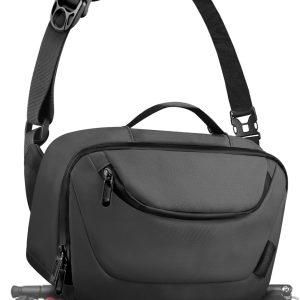 حقيبة كاميرا كتفية مقاومة للماء مع حامل ثلاثي، خفيفة الوزن، سوداء