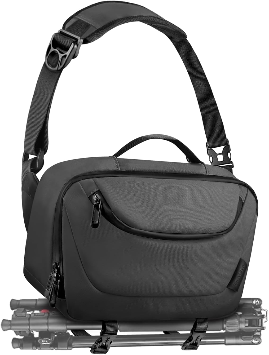 Camera Sling Bag,Waterproof Case with Tripod Holder,Lightweight Black