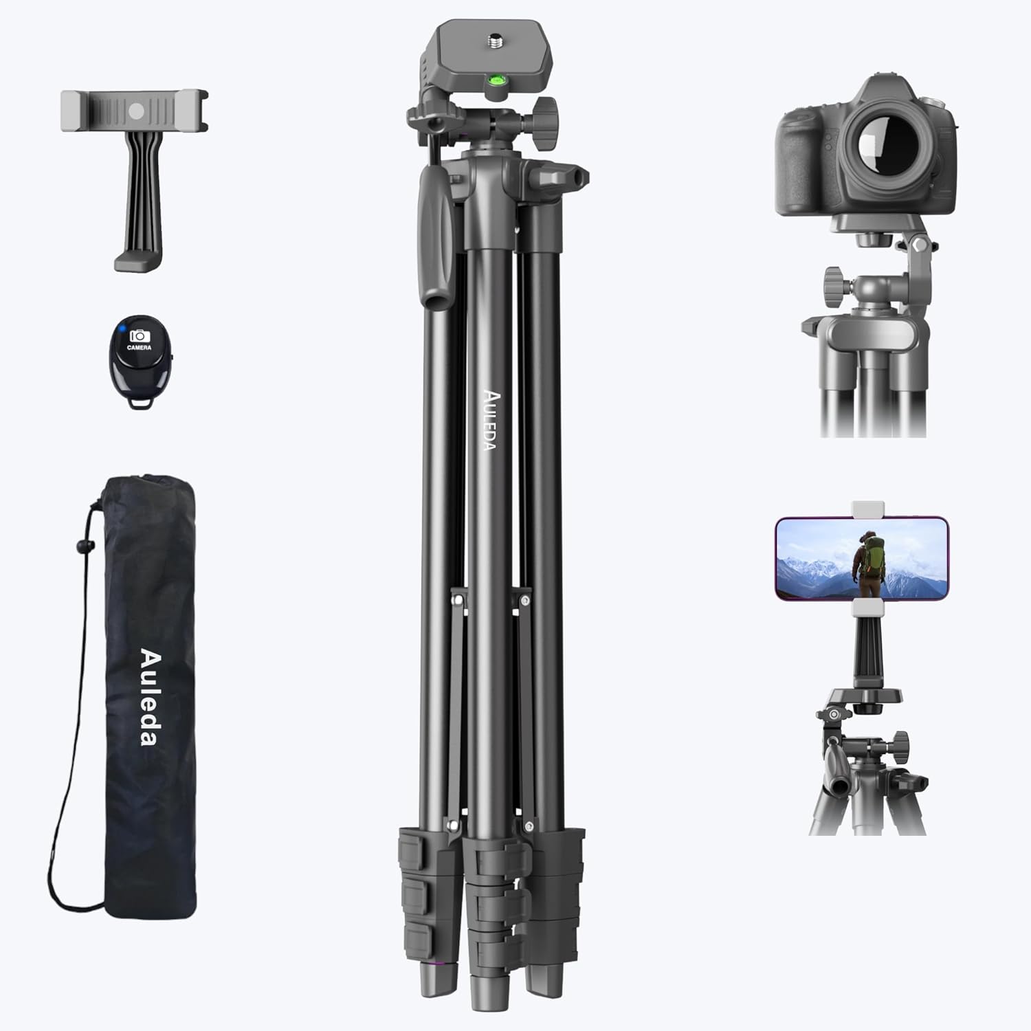 71″ Camera Tripod Aluminum Tall Stand Compatible with Canon Nikon...