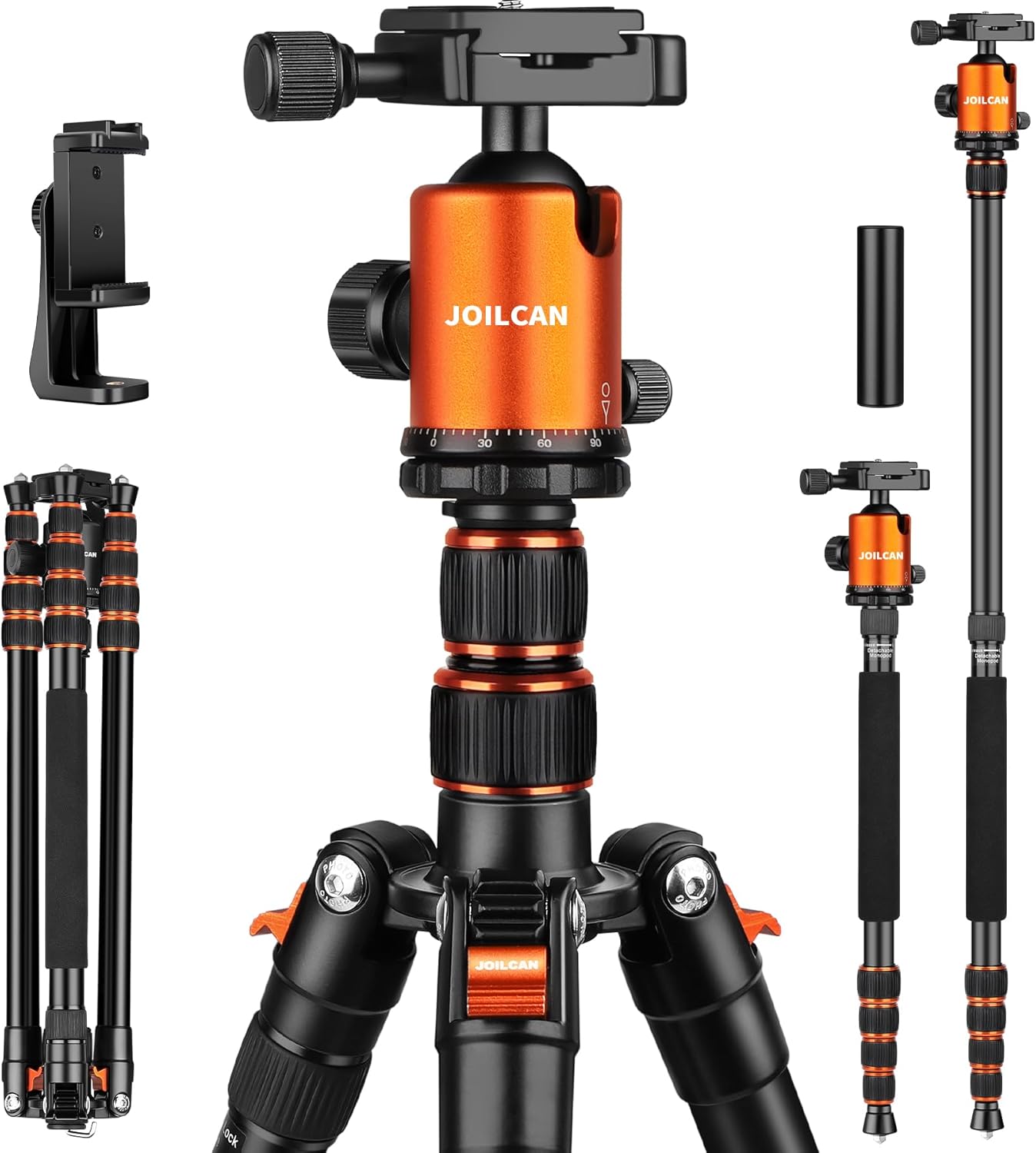 80/85 inches Heavy Duty Tripod for Camera and Phone, 85" 85 Inch, Orange