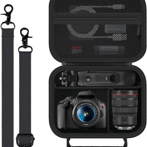 حقيبة كاميرا متوافقة مع Canon EOS R50/R6 Mark II/R8/R10/R7/R100، سوداء